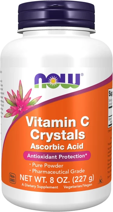 NOW Vitamin C Crystals ascorbic acid powder, 8 oz (227 g) jar